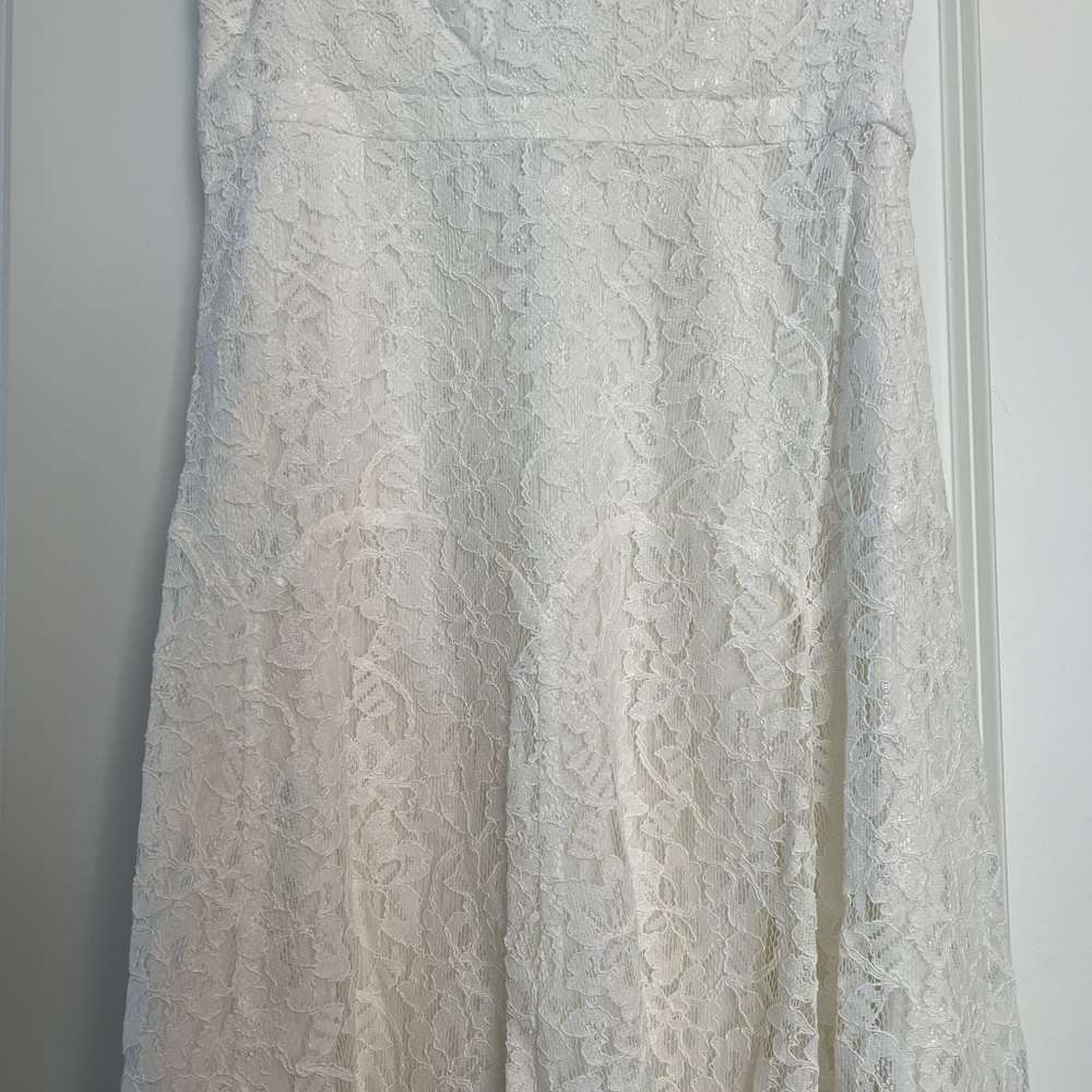 Diane Von Furstenberg White Lace A-Line Dress